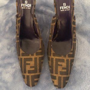 Vintage Fendi Logo Shoes with Sling Back